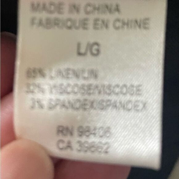 Theory Dervan Black Linen Blend Button-Up Shirt - Picture 4 of 7